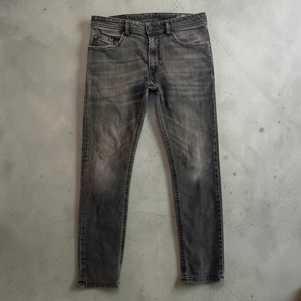 Diesel Thommer Jeans Mens 31x30 Black Slim Skinny Distressed Stretch Denim 069BG